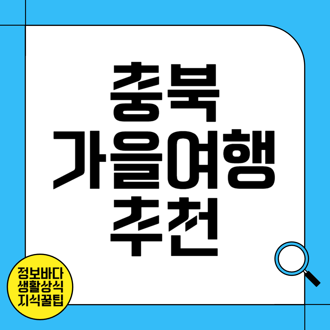 충북 가을여행 추천