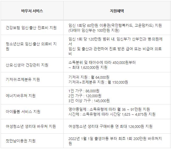 국민행복카드 아이행복카드 바우처 등록 발급 신청 및 사용처 보육료