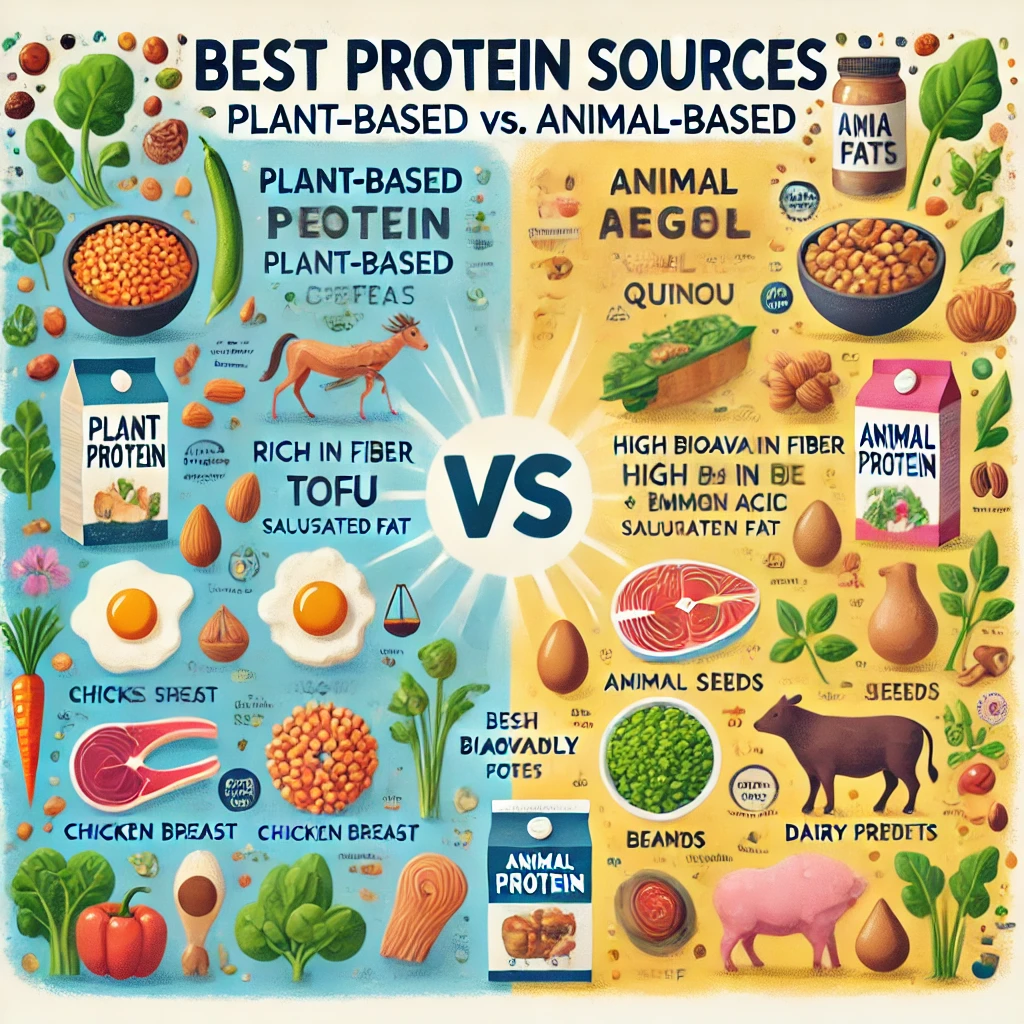 식물성 단백질과 동물성 단백질 중에 최고의 단백질을 찾는 이미지