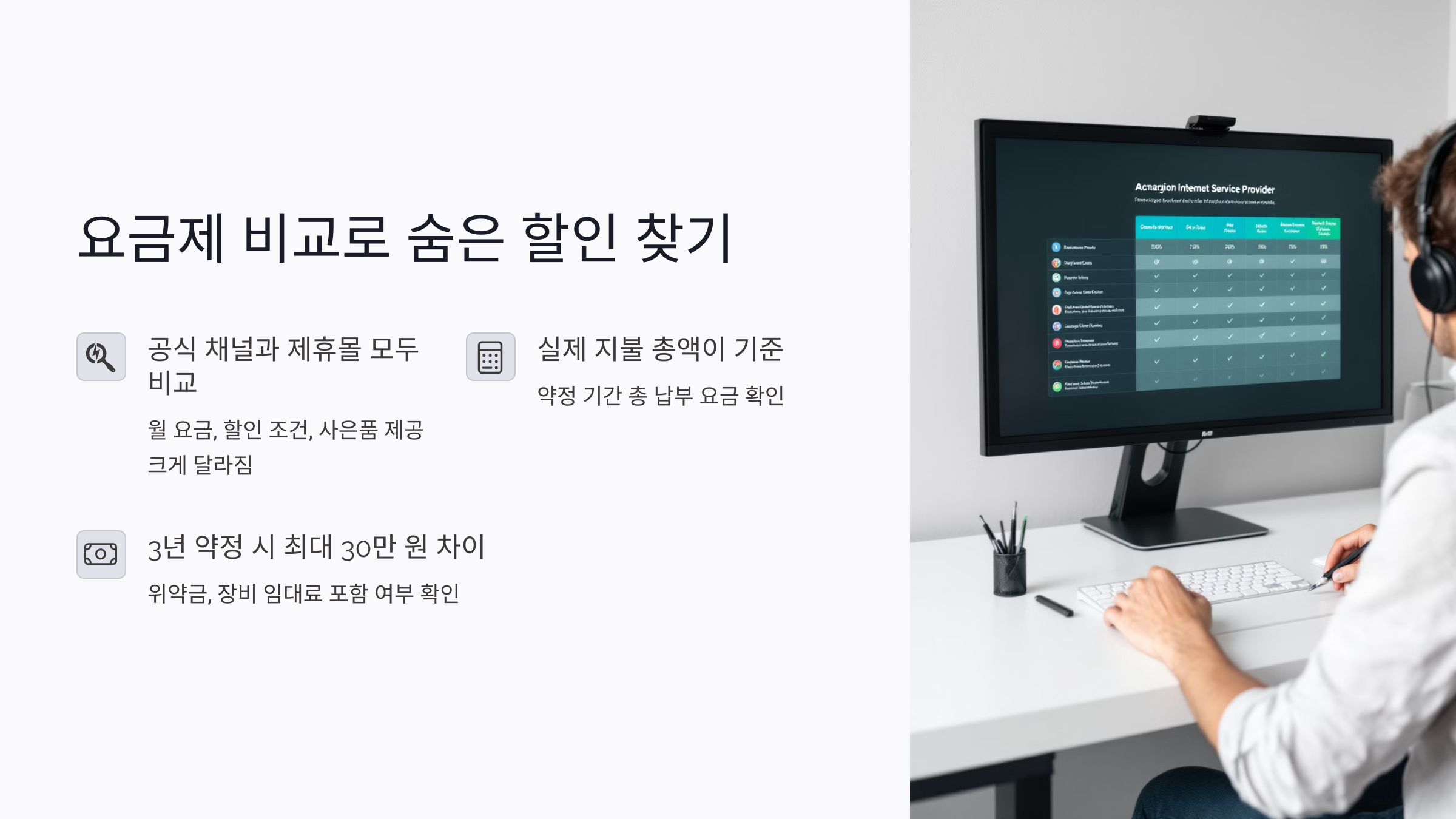 인터넷 요금제 비교로 숨은 할인까지 찾아내기