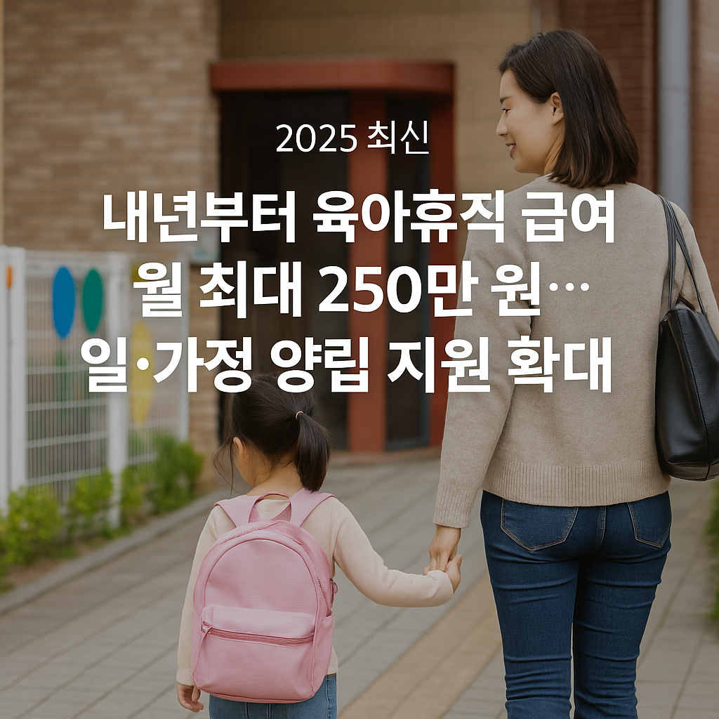 내년부터 육아휴직 급여 월 최대 250만 원