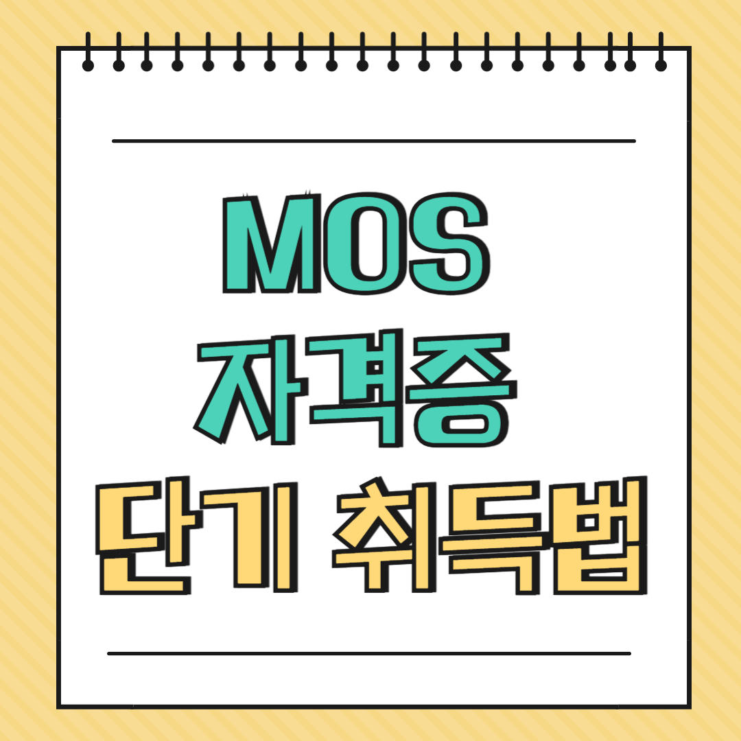 MOS 자격증 단기취득법