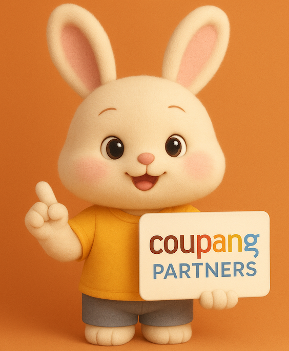쿠팡파트너스를 설명하는 토끼 캐릭터
