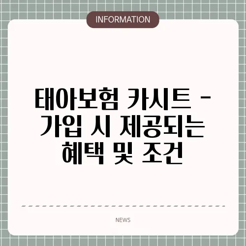 태아보험 카시트 - 가입 시 제공되는 혜택 및 조건