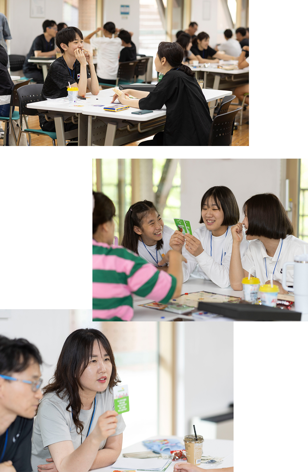 #두 번째 프로그램인 소통 시간에 진지하게 임하는 장학생과 가족들