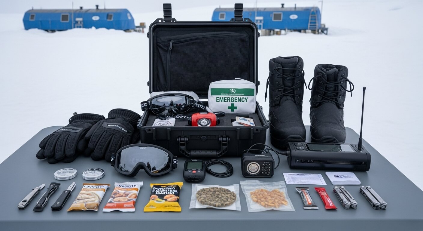 남극 기지에서 필요한 생존용 키트 언박싱 관련 사진