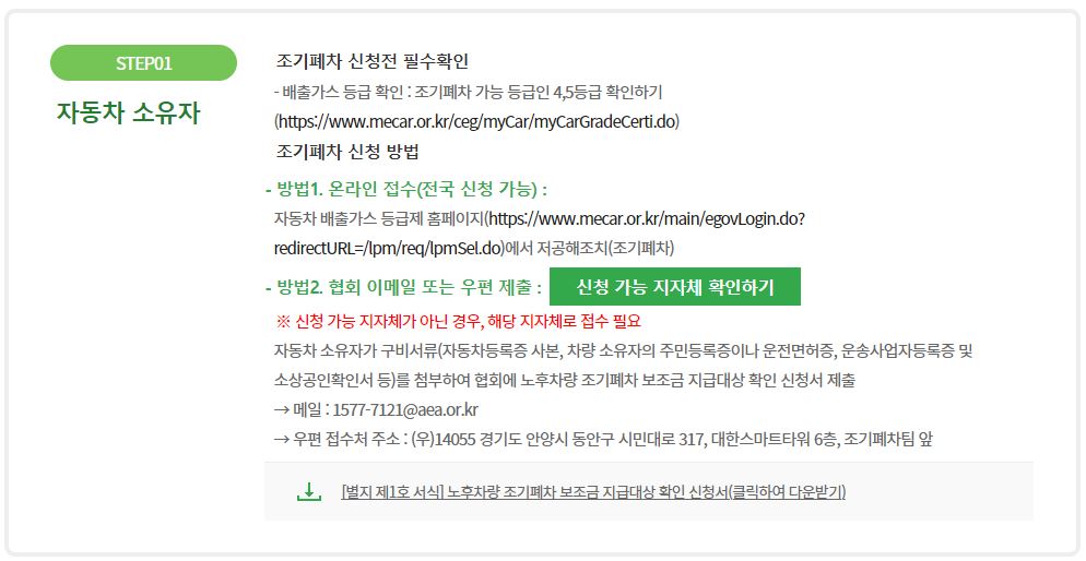 조기폐차 지원금 신청방법