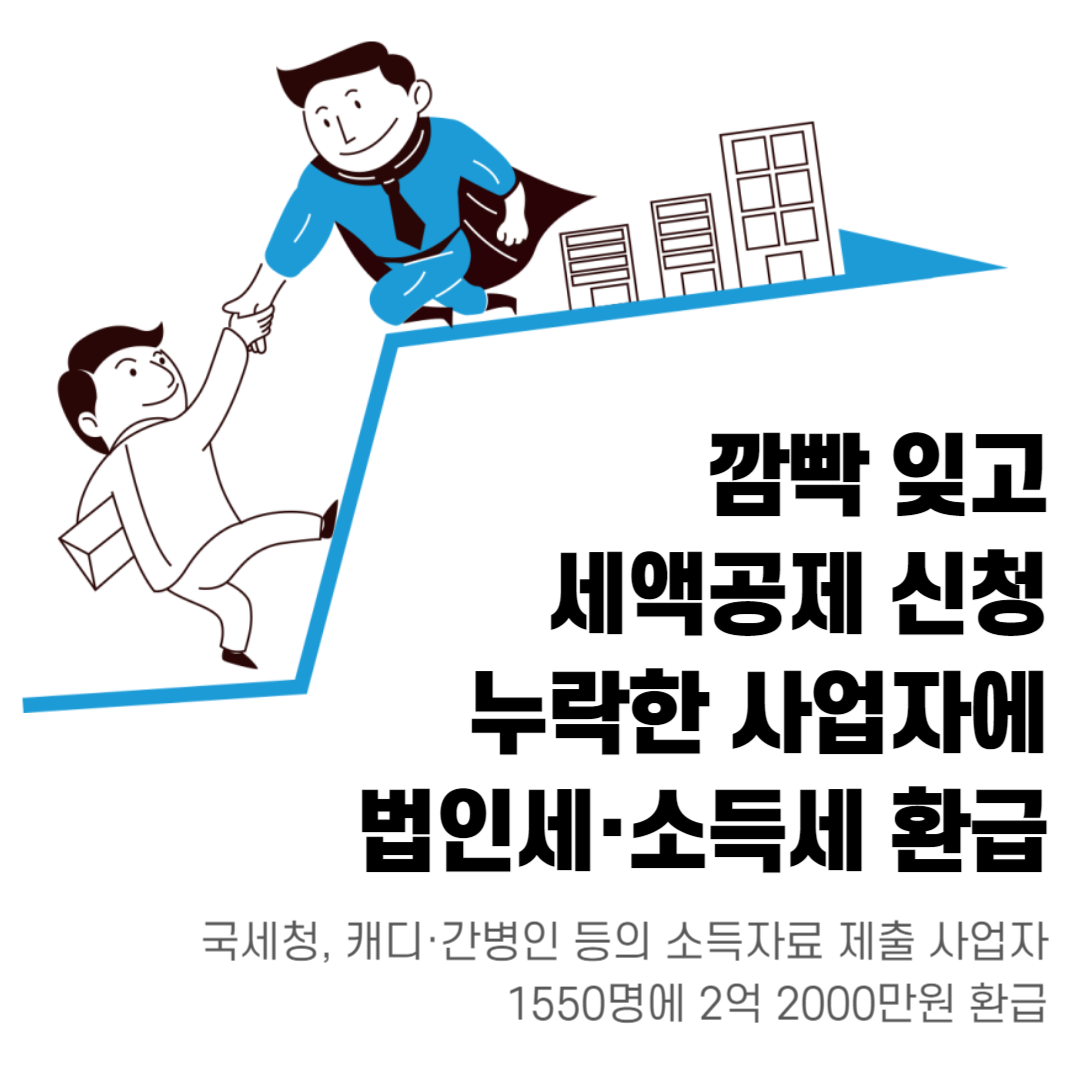 세액공제 신청 누락 사업자 법인세, 소득세 환급