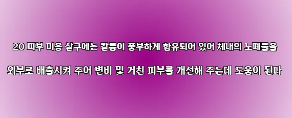  20 피부 미용 살구에는 칼륨이 풍부하게 함유되어 있어 체내의 노폐물을 외부로 배출시켜 주어 변비 및 거친 피부를 개선해 주는데 도움이 된다