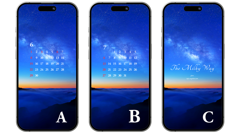 09 새벽 하늘의 은하수 ABC - 2025년6월 아이폰배경화면