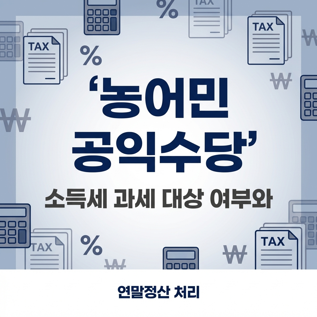 농어민 공익수당 소득세 과세 대상 여부와 연말정산 처리 2026년 기준 완벽 정리