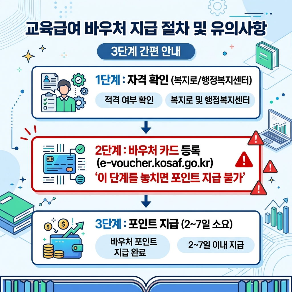 교육급여 바우처 자동지급 별도신청 구조 비교