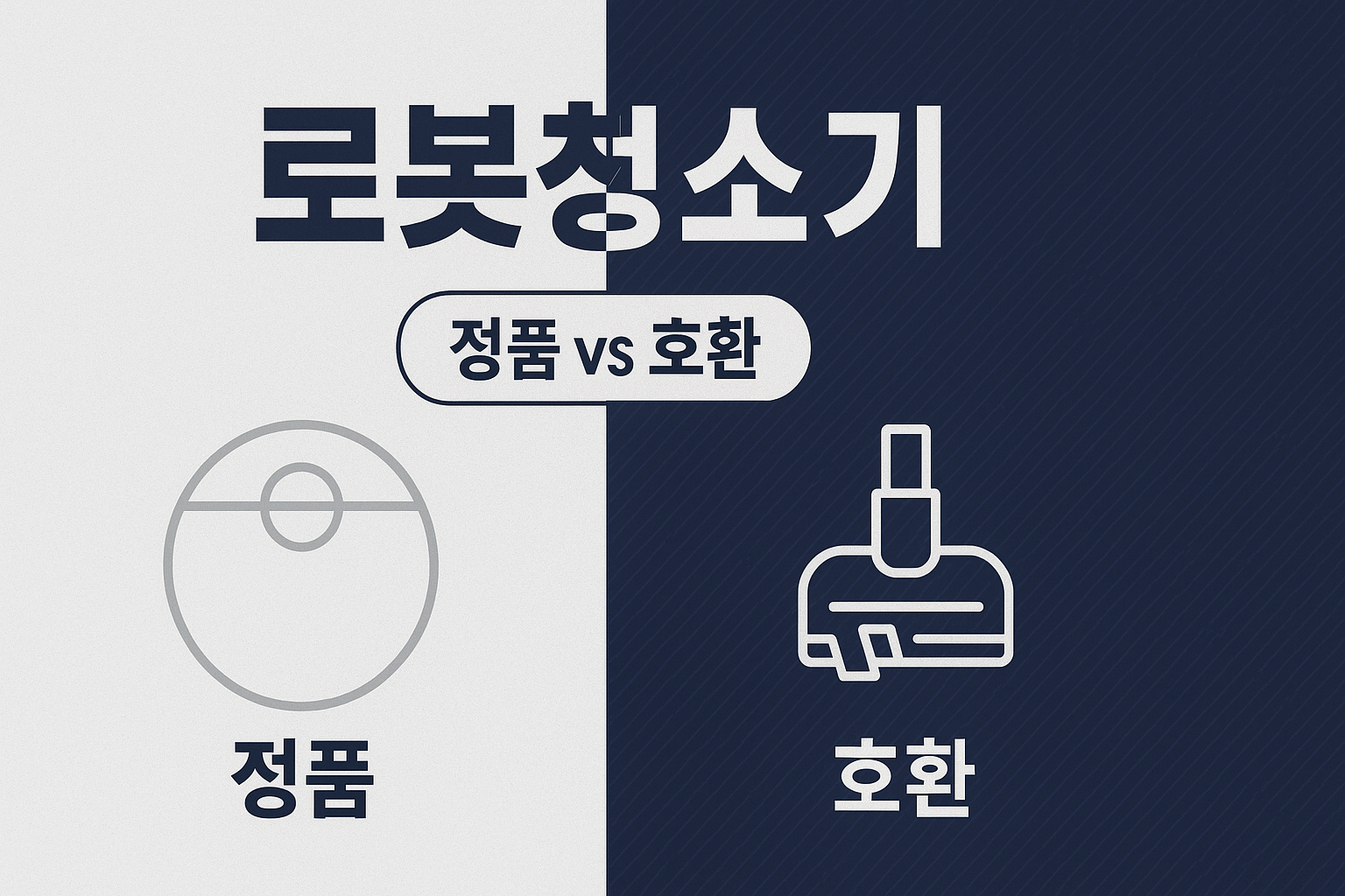 로봇청소기 정품 vs 호환 소모품 비교 인포그래픽