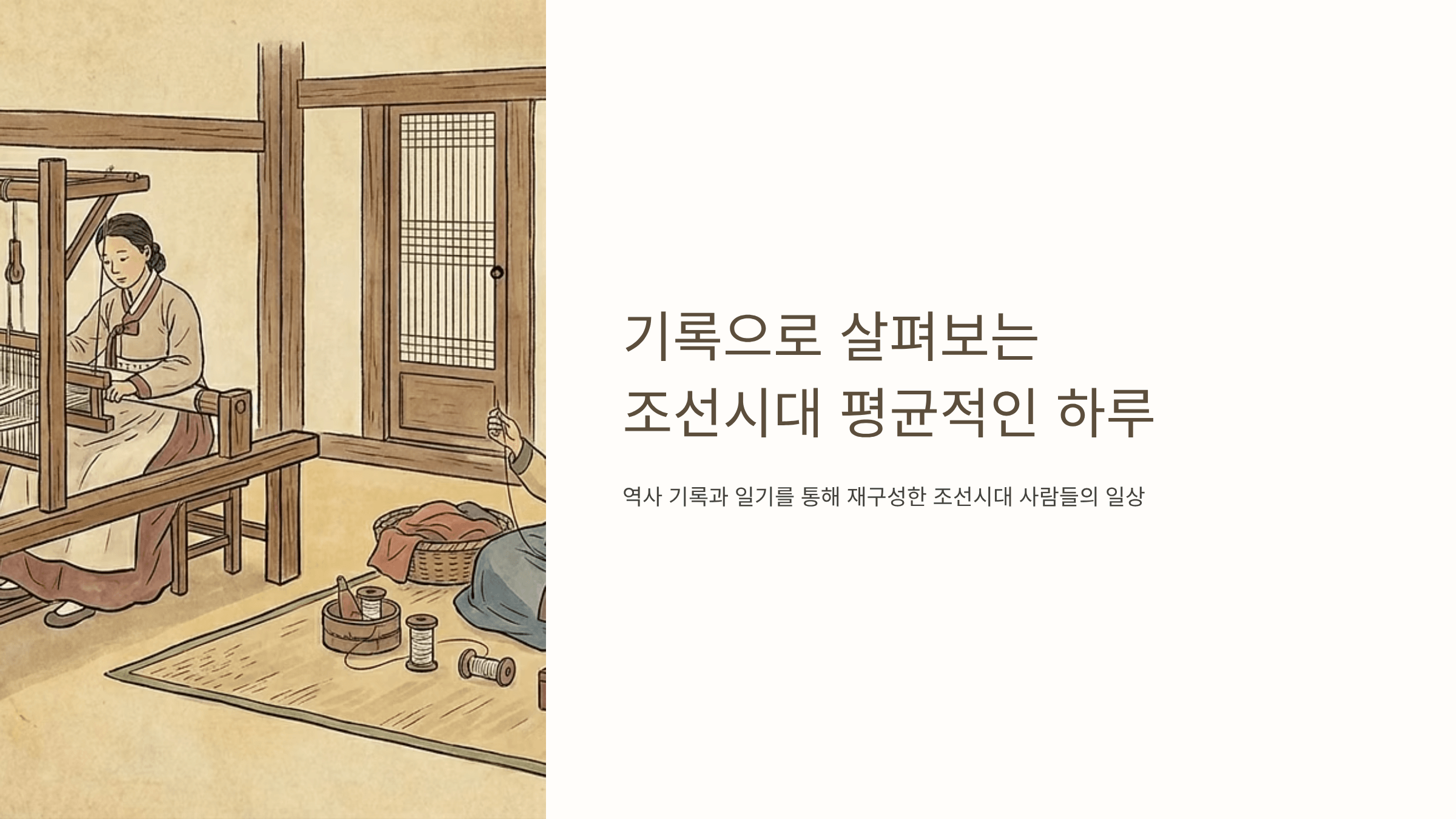 조선시대 평균적인 하루 그림입니다.