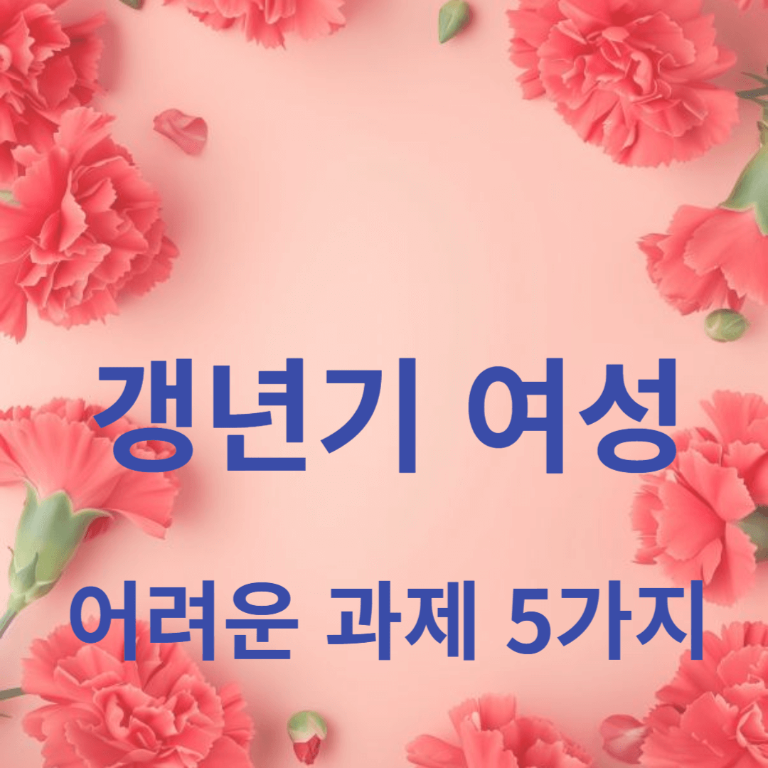 갱년기 여성의 가장 어려운 과제 5가지