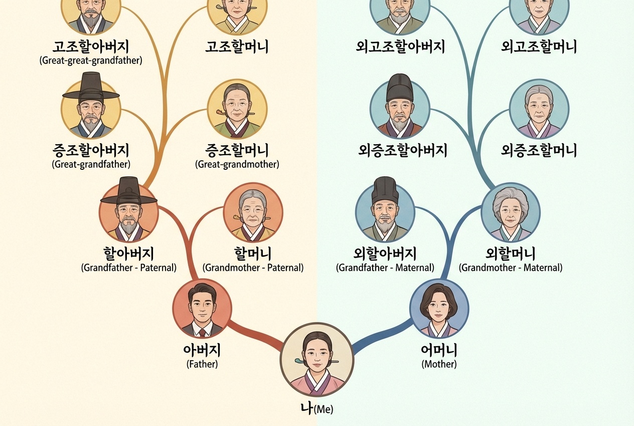 조부모 외조부모 증조부모 관계도 이미지