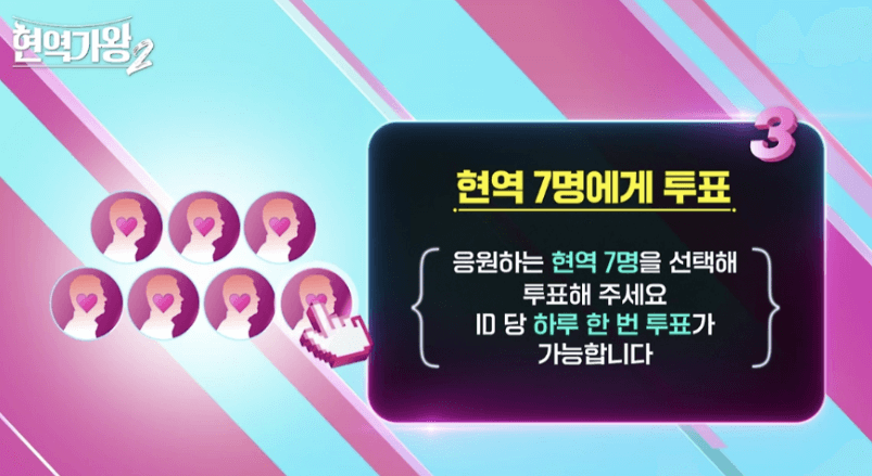 현역가왕2 투표하기 투표방법