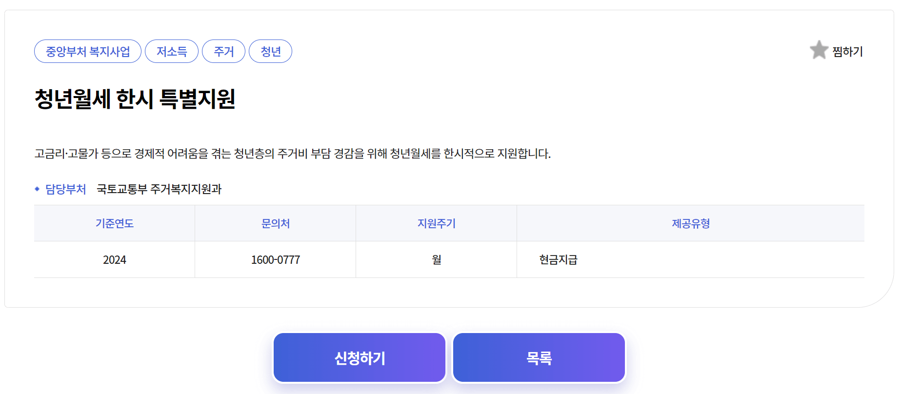 청년월세지원