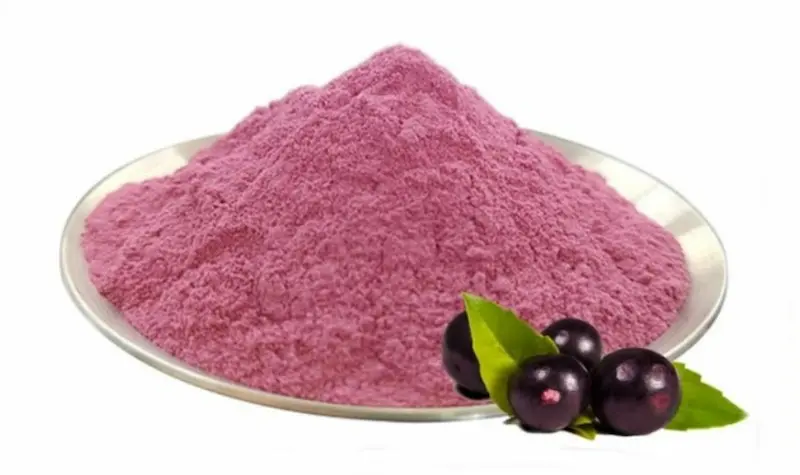 하얀 접시에 담긴 아사이베리 파우더