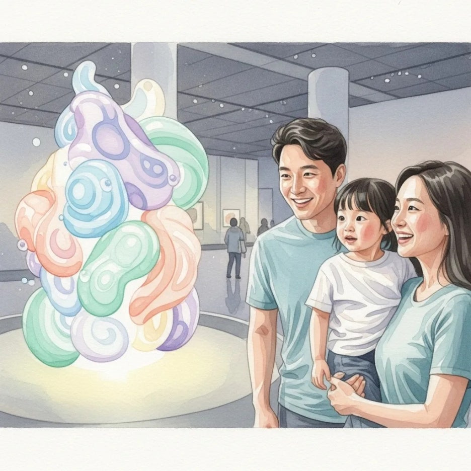 가족이 함께 즐거운 시간을 보내는 모습.