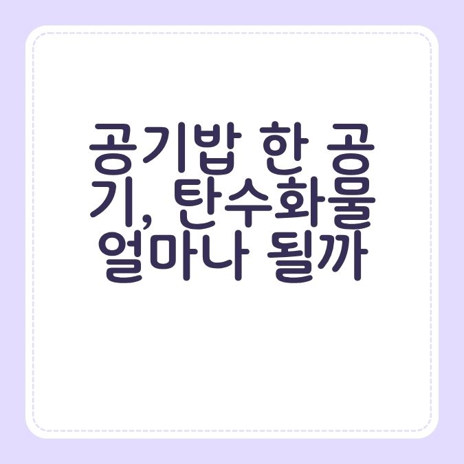 공기밥 한 공기, 탄수화물 얼마나 될까