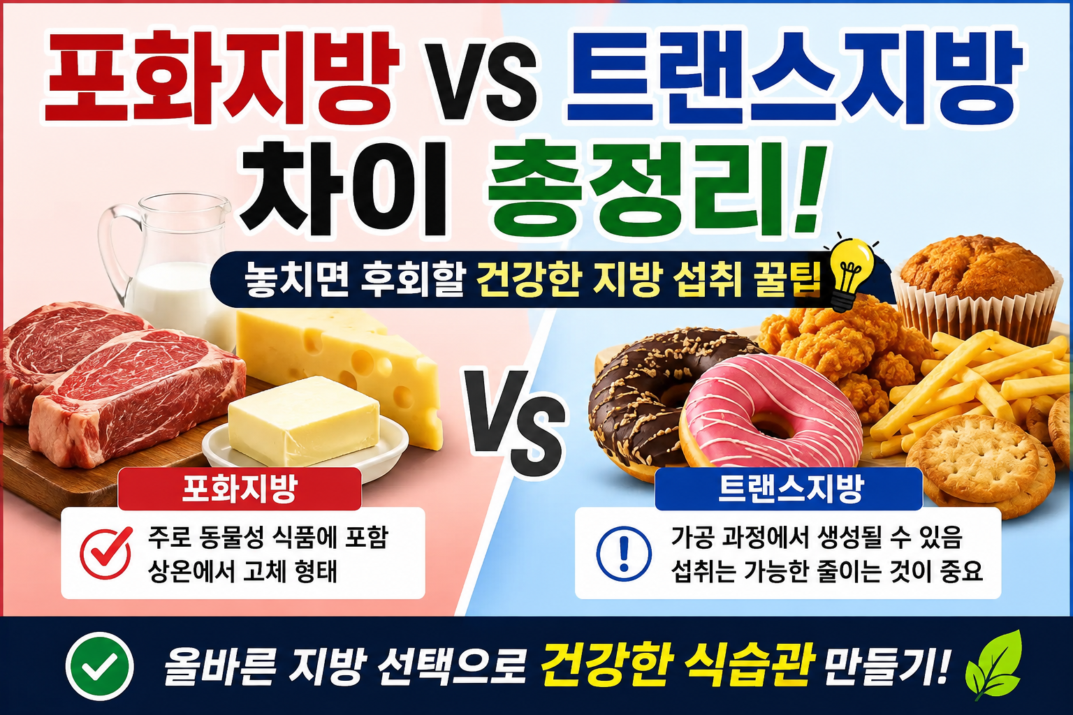 포화지방과 트랜스지방 차이 총정리