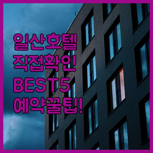 직접 확인한 일산 인기 호텔 5선 상..