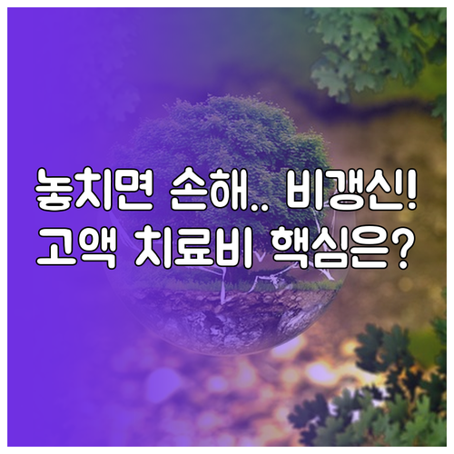 암보험 비갱신형 선택 요령 고액 치료..