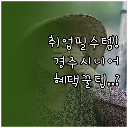 경주 시니어클럽 사회복지사 취업 준비..