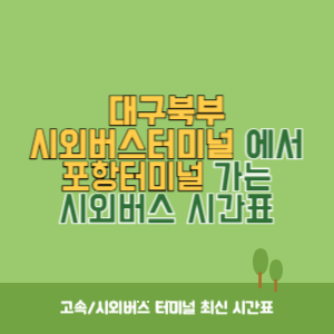 대구북부시외버스터미널에서 포항터미널 가는 시외버스 시간표 최신정보