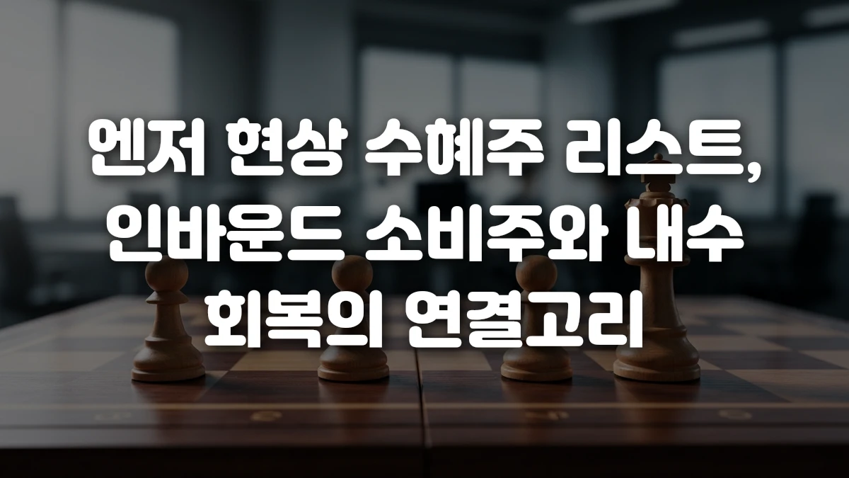 엔저 현상 수혜주 리스트 인바운드 소비주와 내수 회복의 연결고리