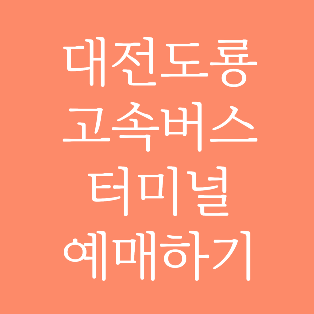 대전도룡 고속버스터미널 시간표 조회 및 예매하기