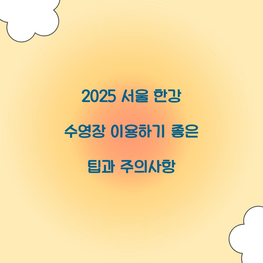 2025 서울 한강 수영장