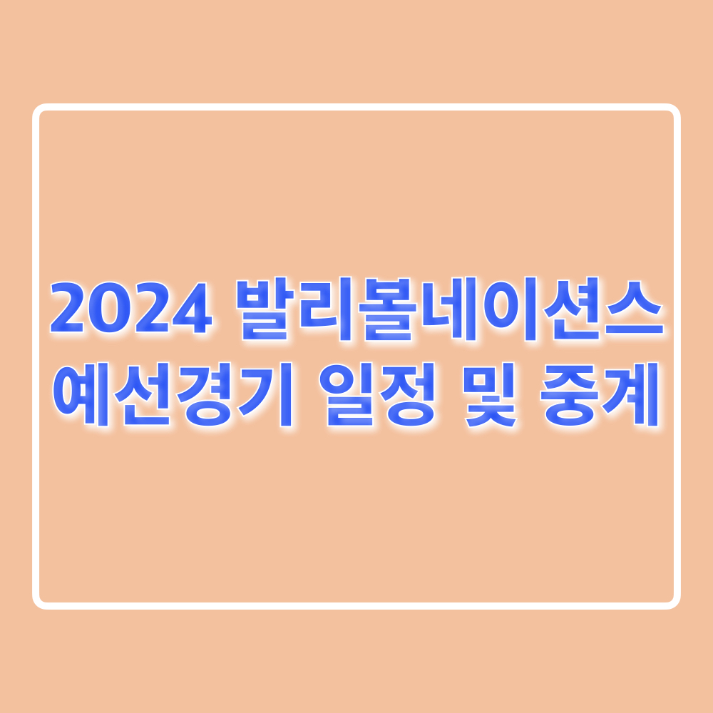 2024발리볼네이션스리그_경기일정_중계시청