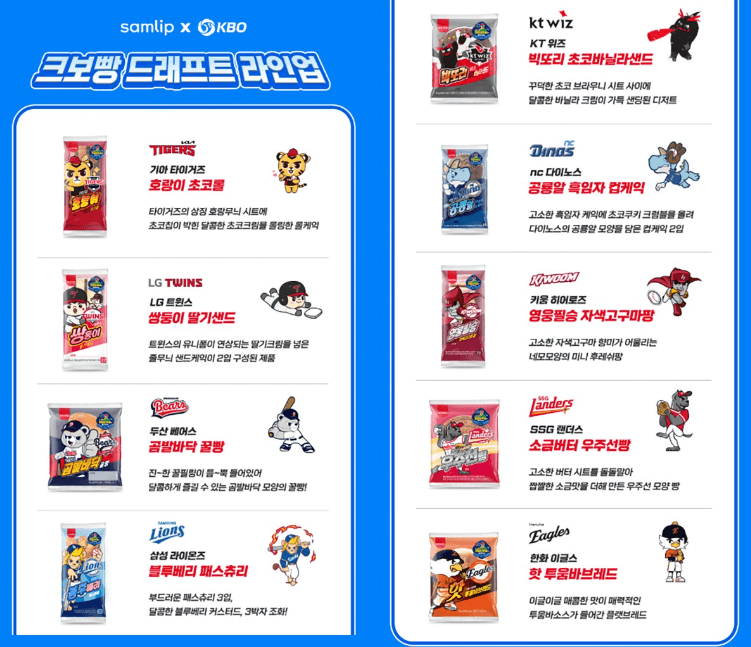 KBO &times; 삼립 크보빵 사전 예약 및 띠부씰 정보