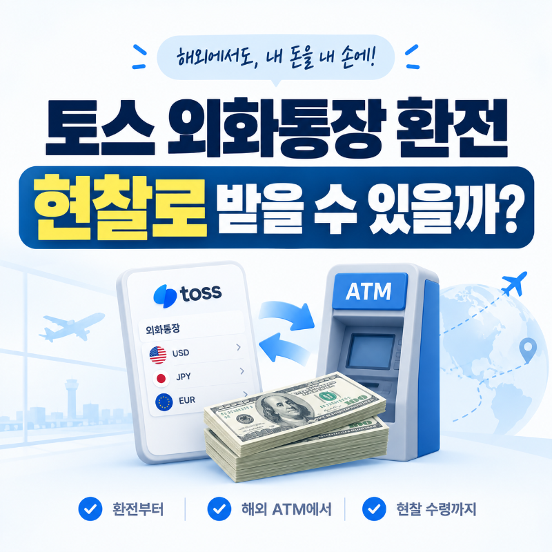 토스 외화통장 환전 후 현찰 수령과 공항 수령 해외 ATM 차이 안내