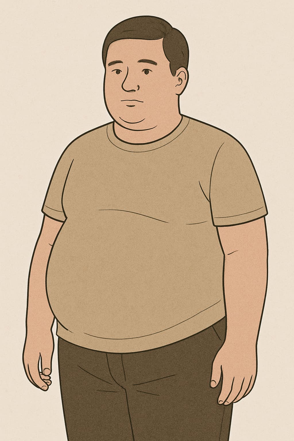 가슴보다 배가 발달한 체형