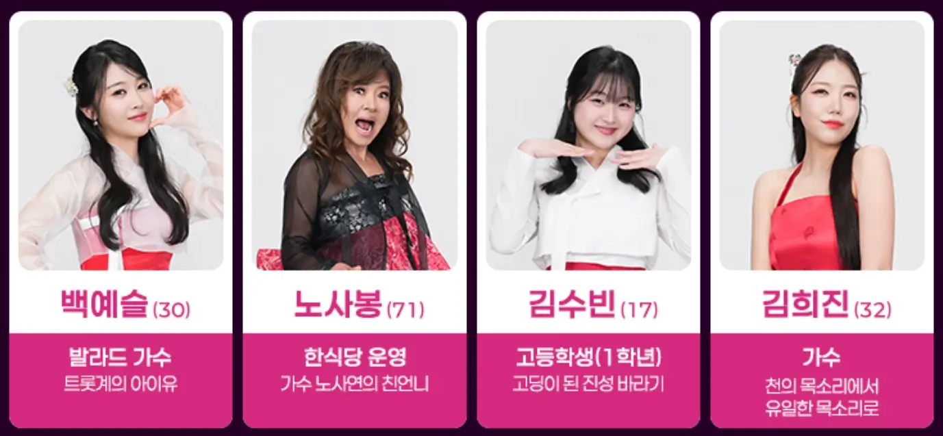 미스트롯4 출연자 프로필 [53팀 완결판] 본선진출자 부서별 명단 및 주목 참가자