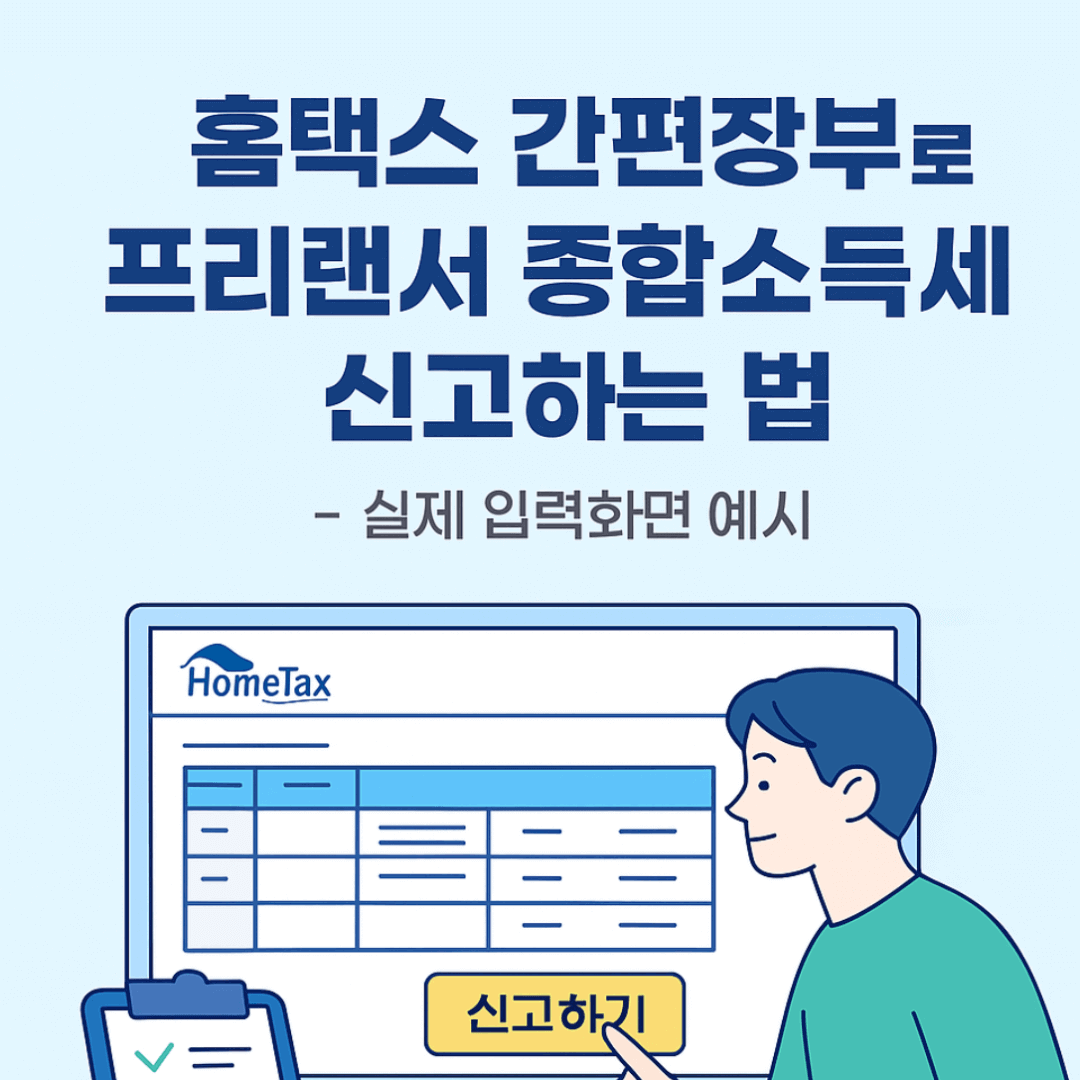 홈택스 간편장부로 프리랜서 종합소득세 신고하는 법 – 실제 입력화면 예시