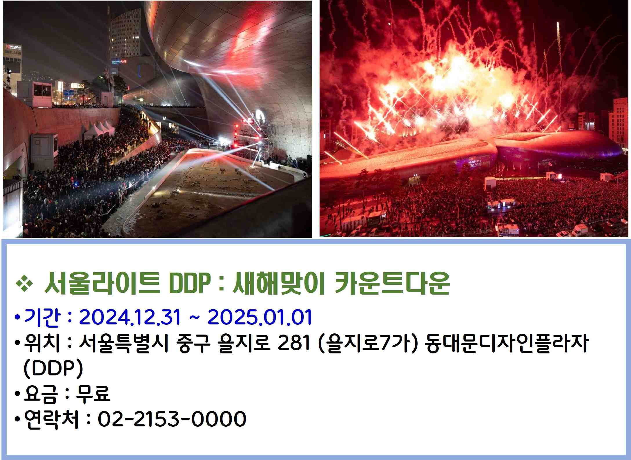 서울라이트 DDP 새해맞이 카운트다운