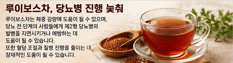 루이보스차, 당뇨병 진행 늦춰