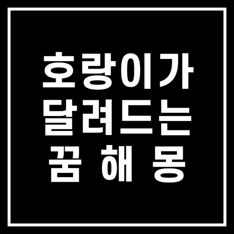 호랑이가 달려드는 꿈 해몽 썸네일