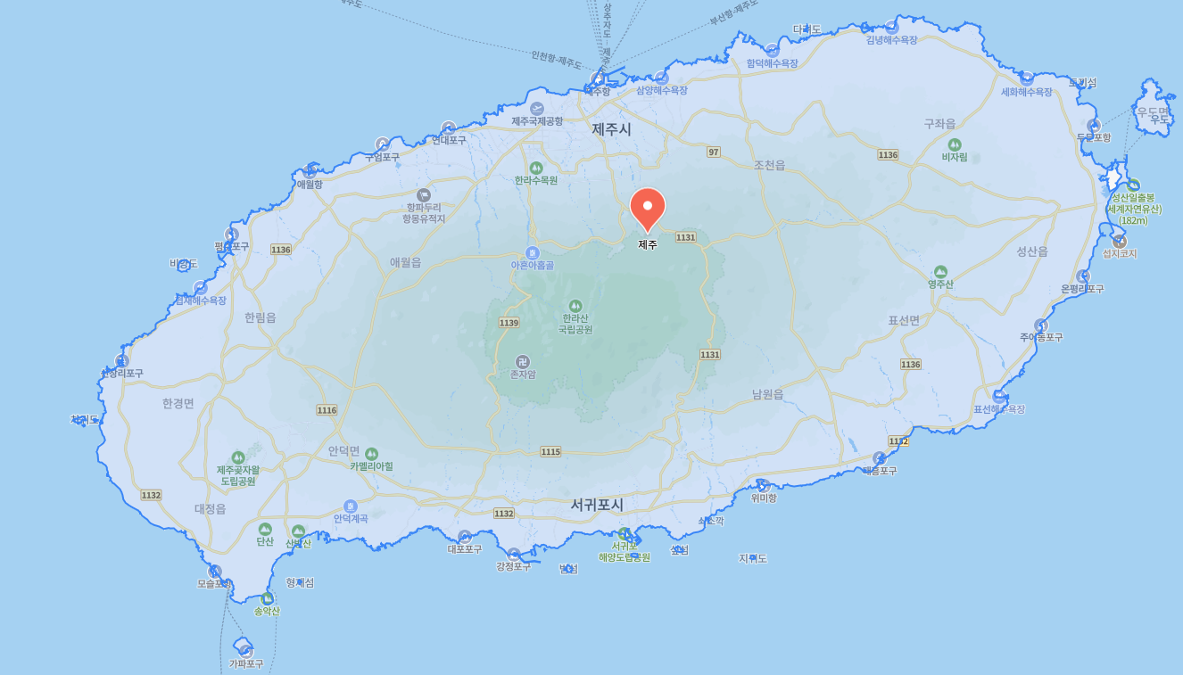 제주도 지도 캡쳐