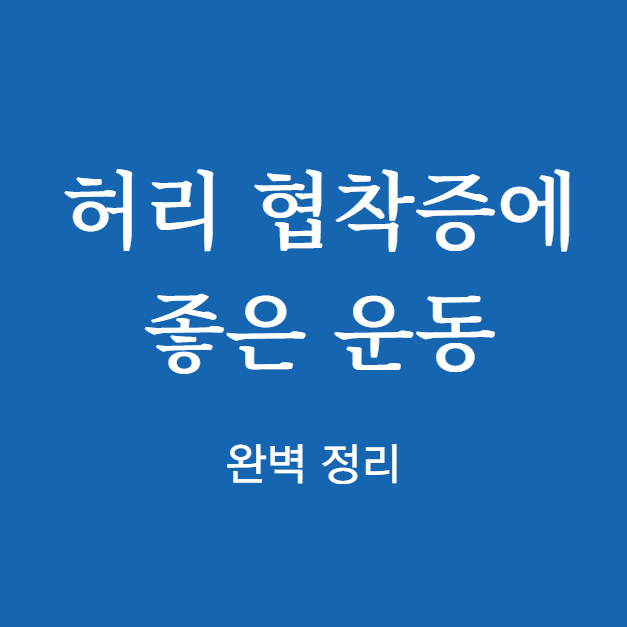 허리 협착증에 좋은 운동