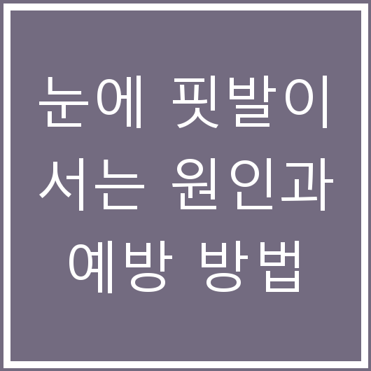 눈에 핏발이 서는 원인과 예방 방법