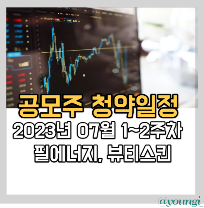 2023년 7월 공모주 청약 일정(1~2주차) : 필에너지&#44; 센서뷰&#44; 와이랩&#44; 포커스미디어코리아&#44; 뷰티스킨