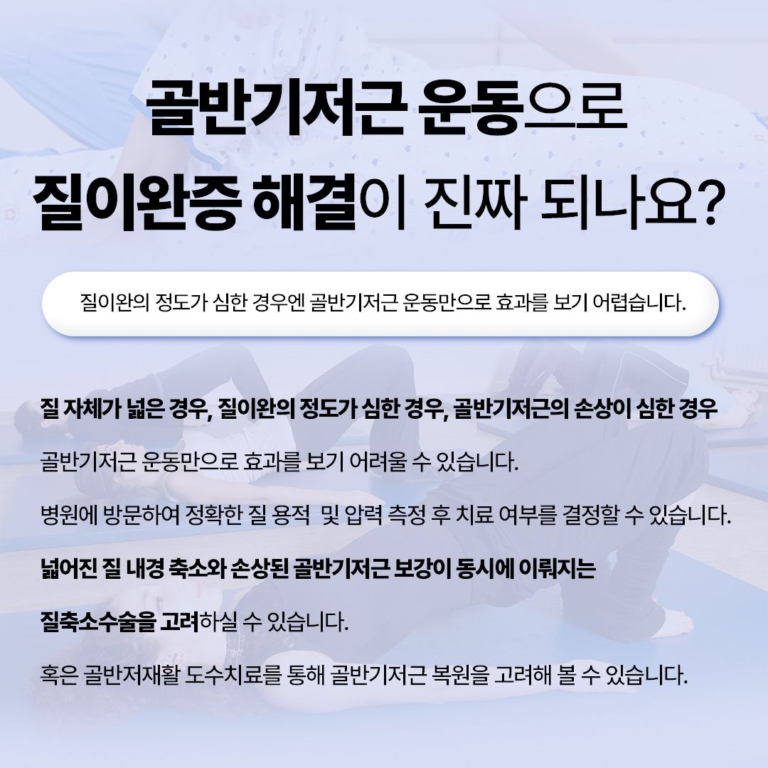 골반기저근 운동 질이완증 해결 진짜 되나요?