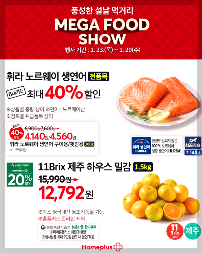 홈플러스 설날 전단지