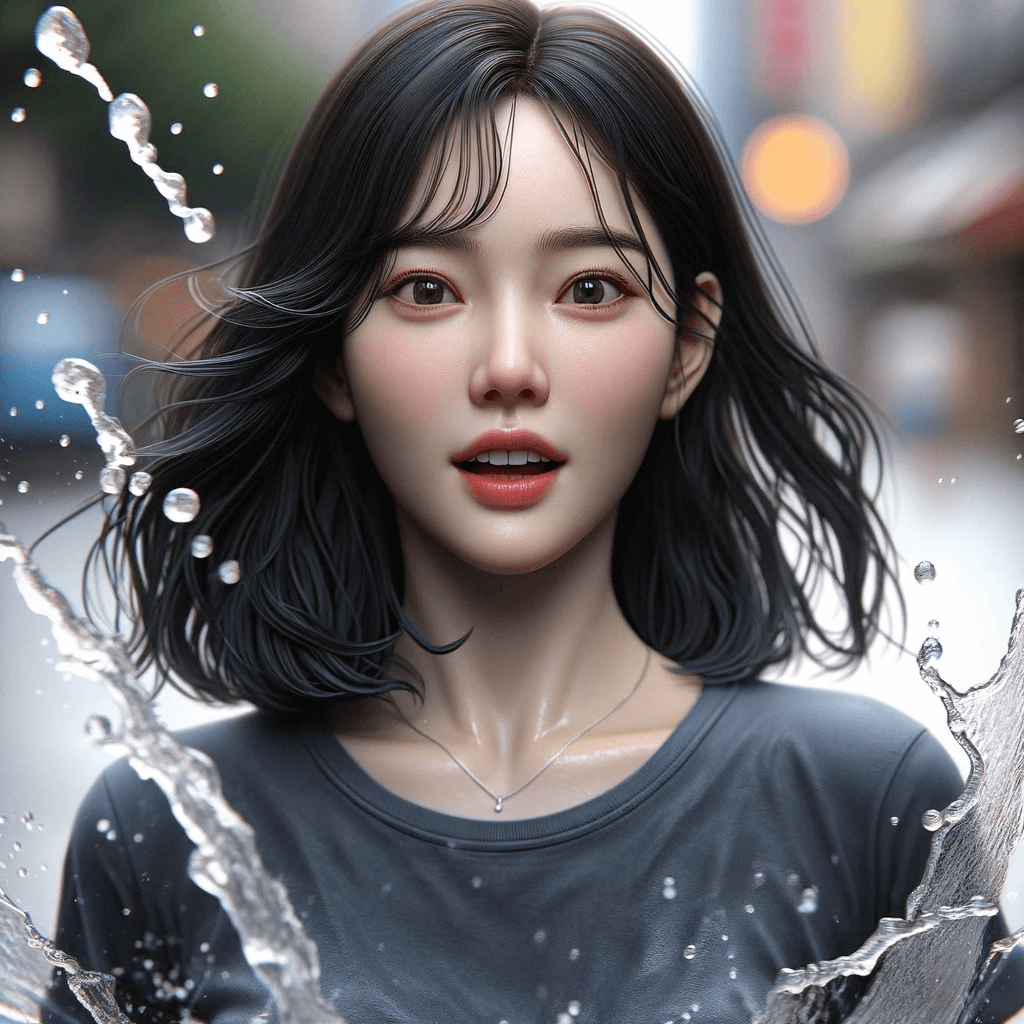 물에 젖은 여자