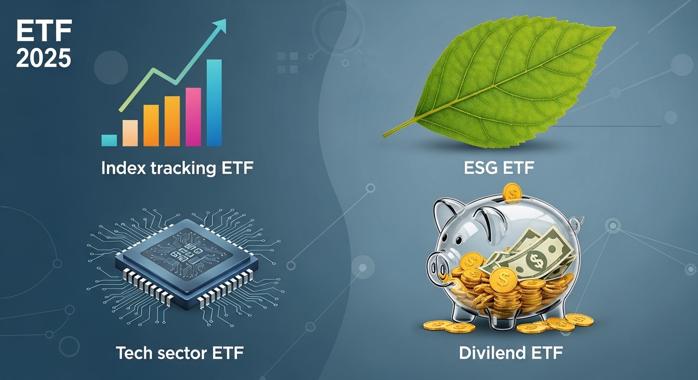 지수 추종, 기술 섹터, ESG, 배당 등 2025년 주목할 다양한 ETF 유형 이미지